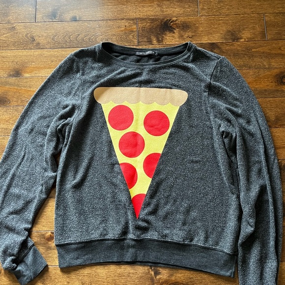 🌻3/25$! WILDFOX Pizza 🍕 slice sweater- Size Small - Grey - Picture 1 of 9
